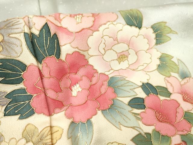  平和屋着物 訪問着 草花文 暈し染め 金彩 正絹 ck 訪問着 付け下げ 着物