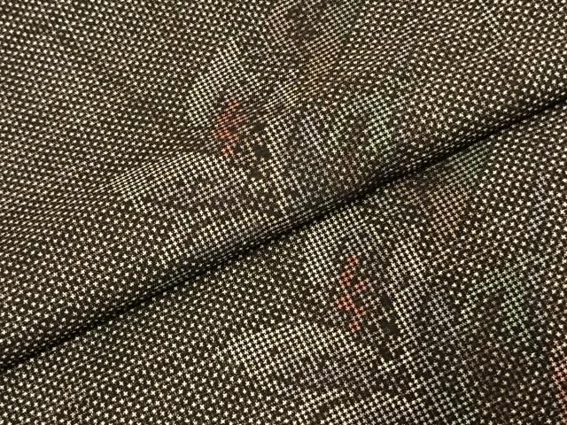  平和屋着物 本場大島紬 一元絣 草花文 正絹 fy 紬 着物