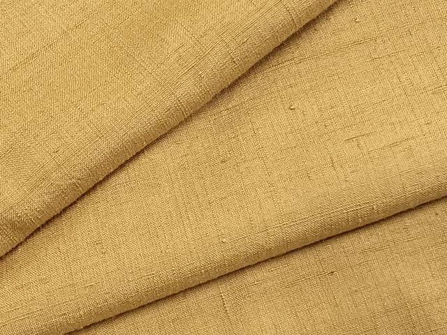 平和屋着物 結城紬 色無地 飴色 正絹 fy