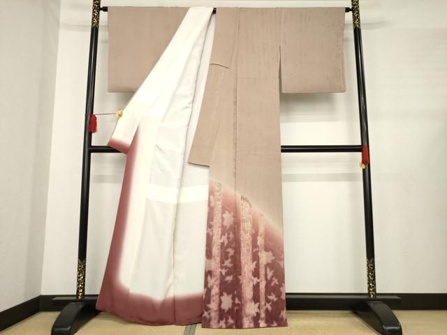 平和屋着物 訪問着 地紋起こし 花唐草文 暈し染め 正絹 ck