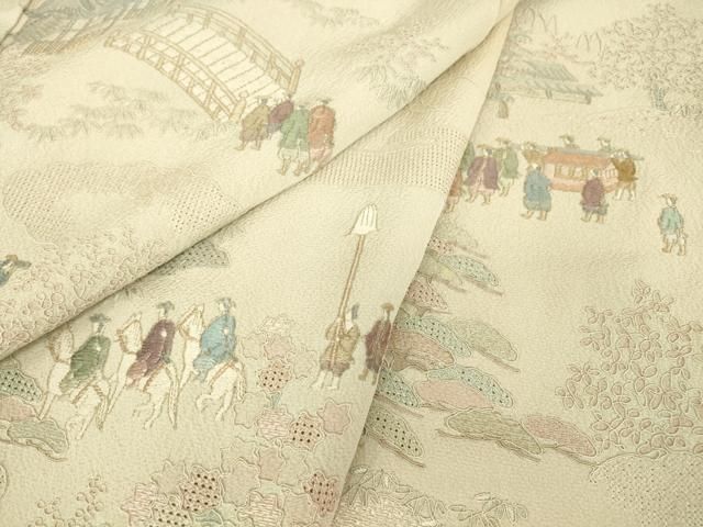 平和屋着物▽中国三大刺繍 スワトウ刺繍 汕頭刺繍 総刺繍 訪問着 人物