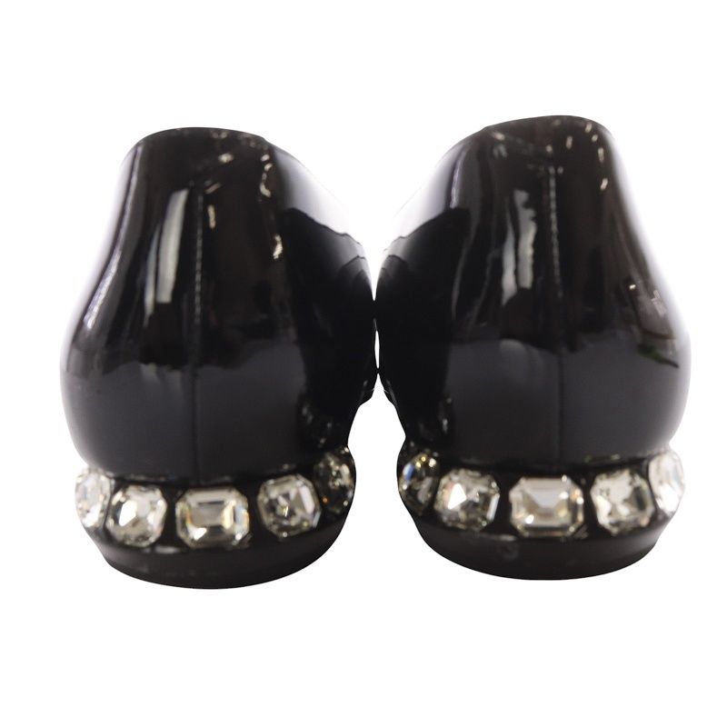 極美品✨ロジェヴィヴィエ ジュエルヒール パテントレザー バレリーナ パンプス ロジェヴィヴィエ ROGER VIVIER ジュエル ヒール パテントレザー