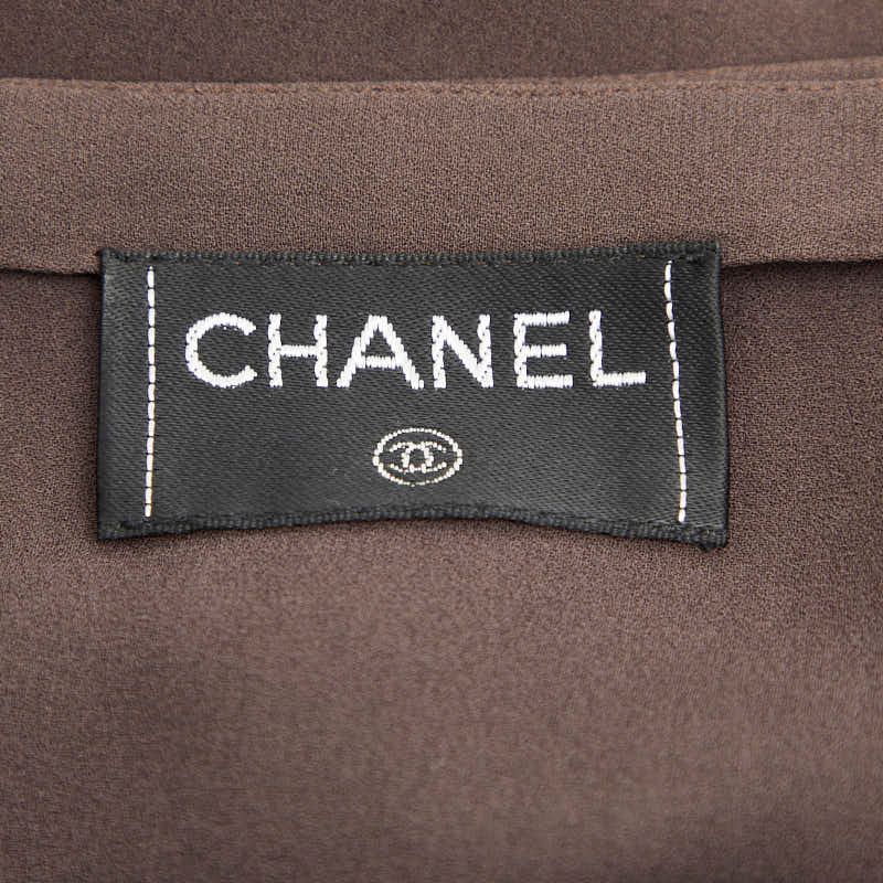 シャネル プリーツ ラップスカート ブラウン レディース CHANEL【1  