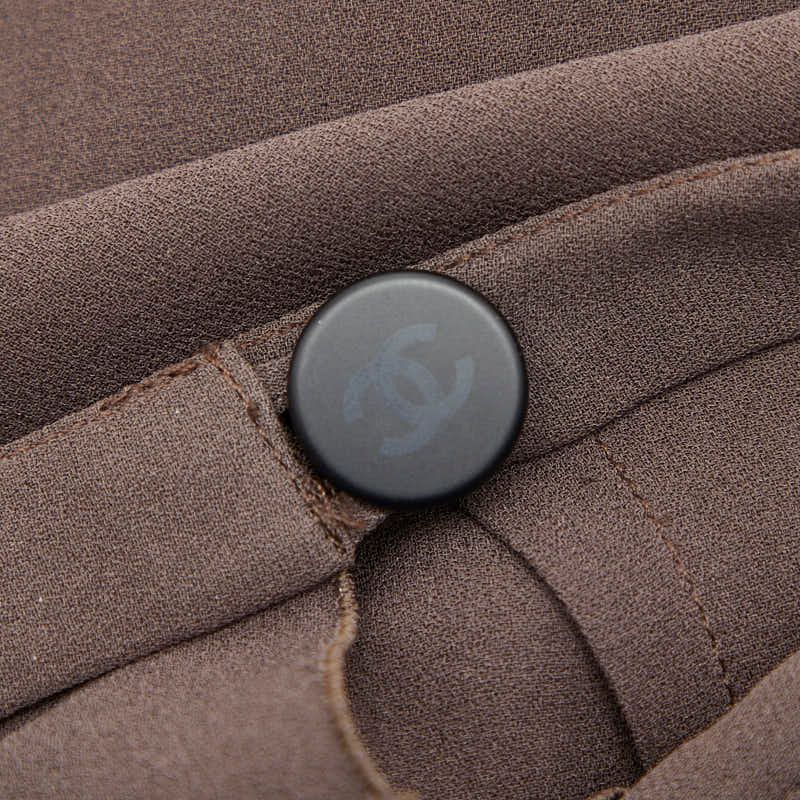 シャネル プリーツ ラップスカート ブラウン レディース CHANEL【1  