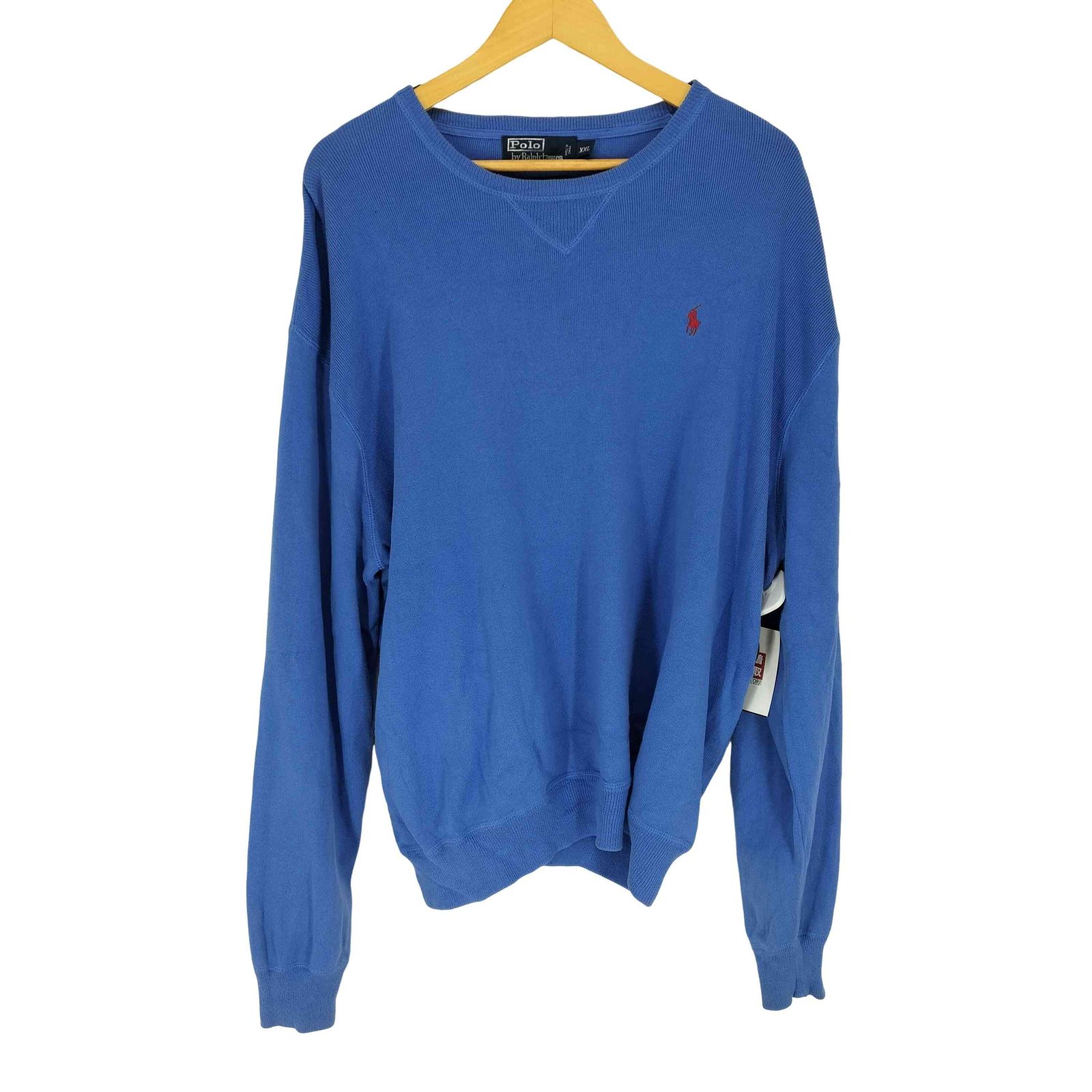 Polo by RALPH LAUREN(ポロバイラルフローレン) 90s Vガゼット ポニー刺繍クルーネックニット メンズ  XXL【中古】【ブランド古着バズストア】 ポロバイラルフローレン Polo by RALPH LAUREN 90s Vガゼット ポニー