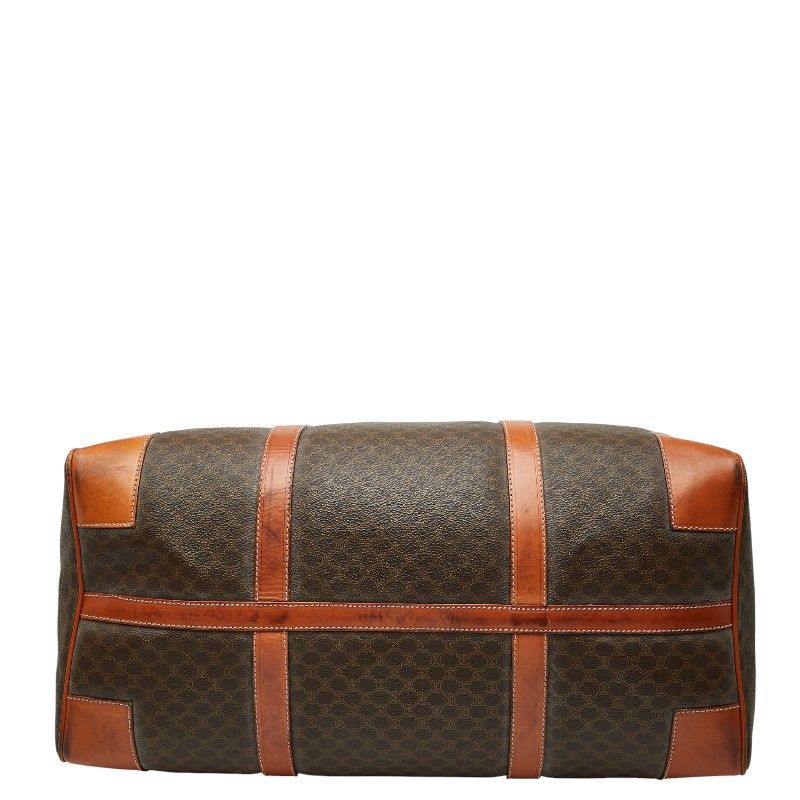 セリーヌ マカダム ボストンバッグ トラベルバッグ ブラウン PVC