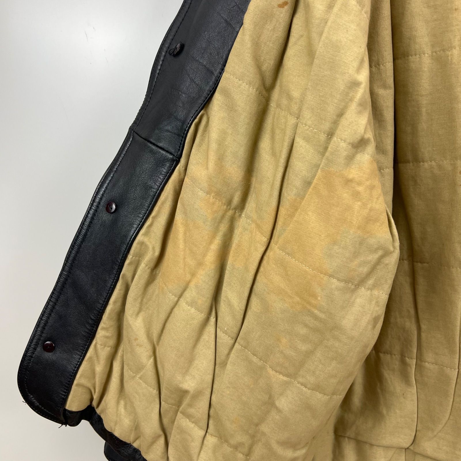 CHEVIGNON EURO vintage leather carcoat jacket L black シェビニオン