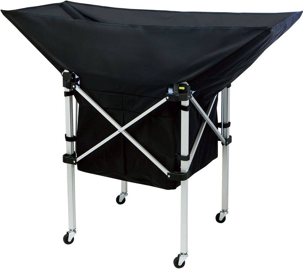 ミカサ MIKASA 携帯用折り畳み式ボールカゴ 舟型 用幕体 ブラック 学校 体育