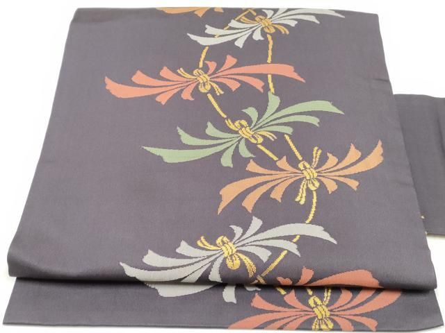 平和屋着物○全通柄九寸名古屋帯 更紗花唐草文 金糸 正絹 逸品 DAAW6806ob