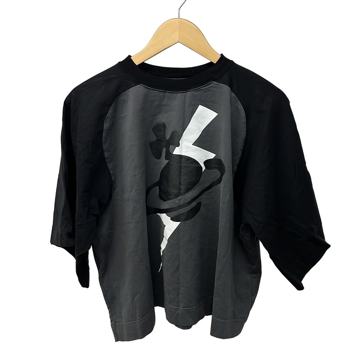 ヴィヴィアンウエストウッドレッドレーベル 七分袖カットソー サイズ00 XS レディース - 黒×ダークグレー×白 クルーネック オーブ