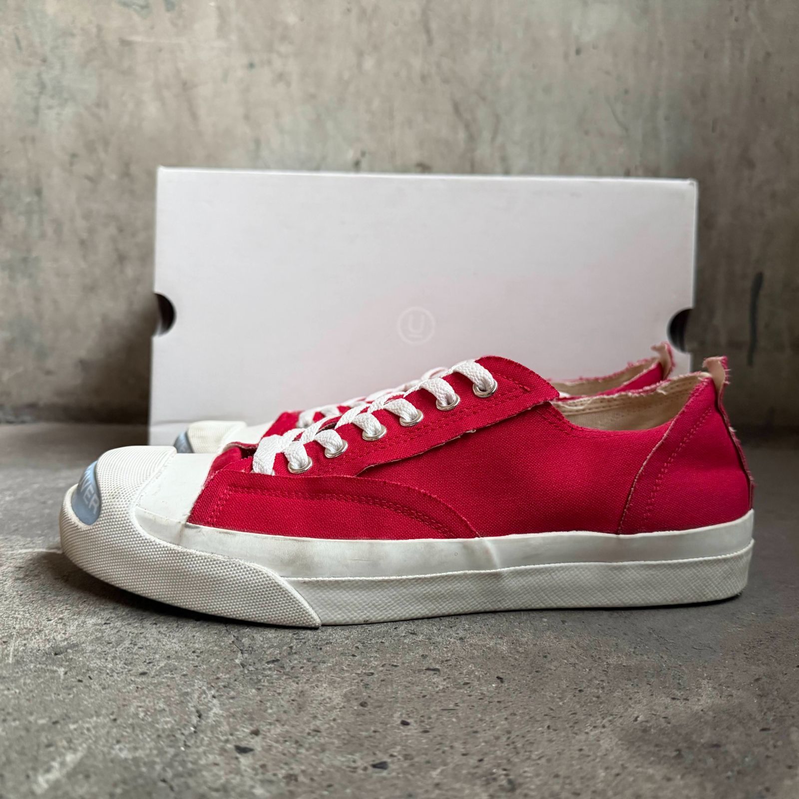 UNDERCOVER TOE LOGO CANVAS SNEAKERS レッド M 26cm 26.5cm アンダー 