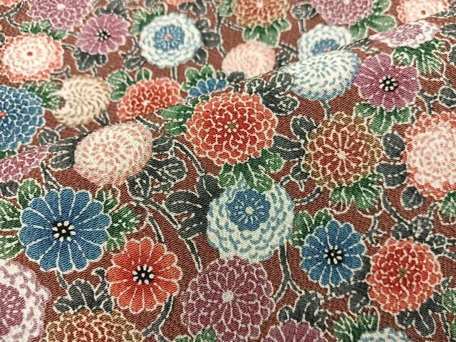 平和屋着物□上質な小紋 型染め 菊 鬼しぼ縮緬 正絹 逸品 BAAV8092mz