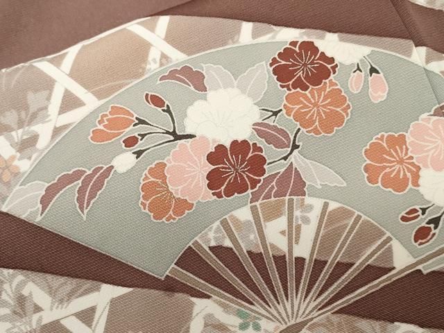 平和屋着物□大正の浮世絵師 竹久夢二 夢二ロマン 訪問着 籠目扇面草花