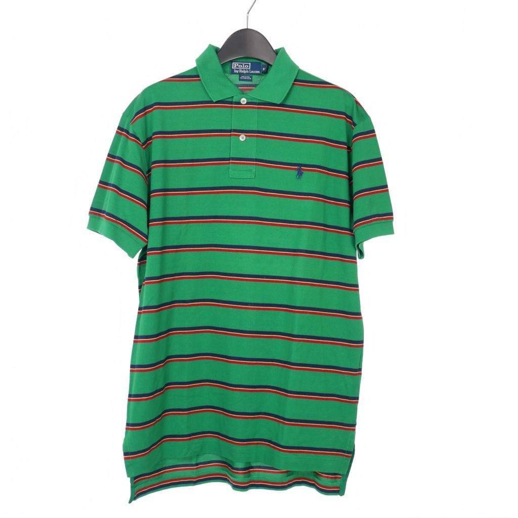 Polo by Ralph Lauren半袖ポロシャツ古着ボーダーunisex緑 Polo by Ralph Lauren半袖ポロシャツ古着ボーダーunisex緑