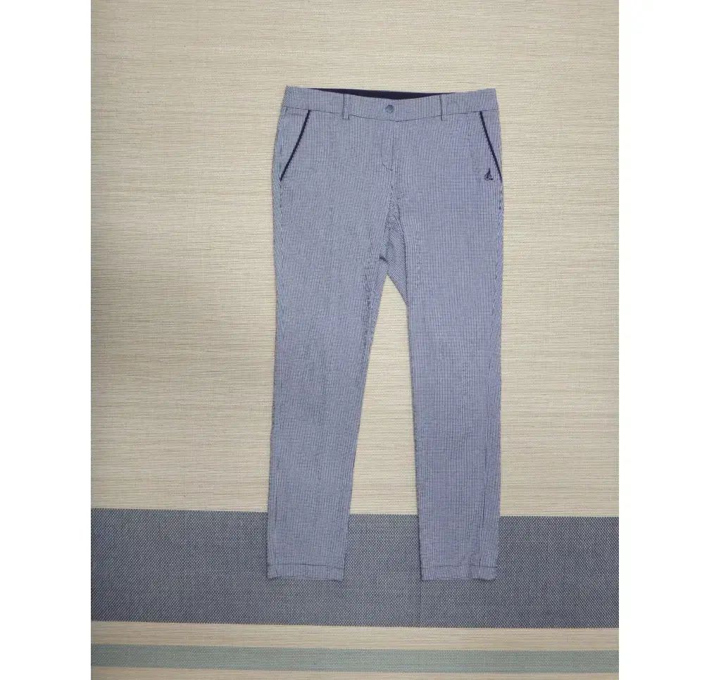 73 98 BEAN POLE GOLF レディース ネイビーサッカー CHECK 夏 パンツ