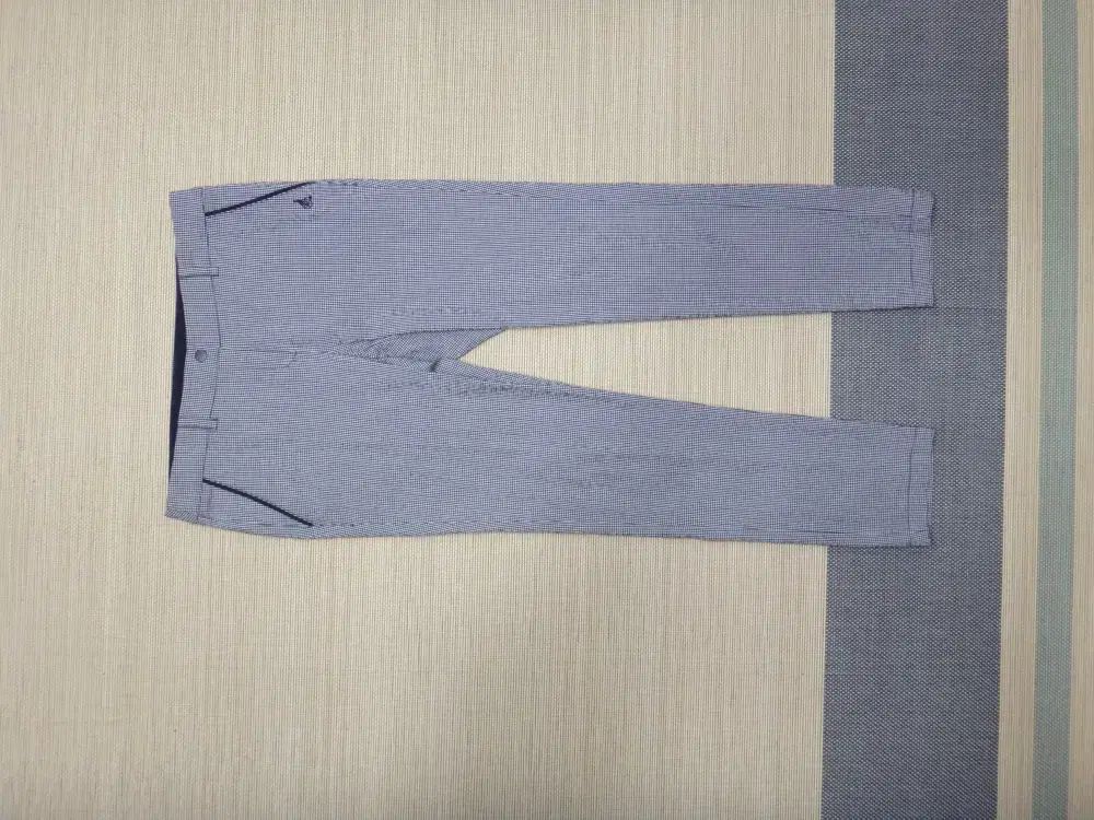 73 98 BEAN POLE GOLF レディース ネイビーサッカー CHECK 夏 パンツ