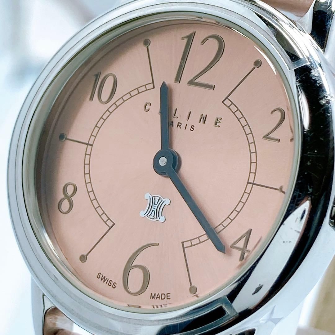 592 セリーヌ トリオンフ ラウンド マカダム ピンク 腕時計 希少