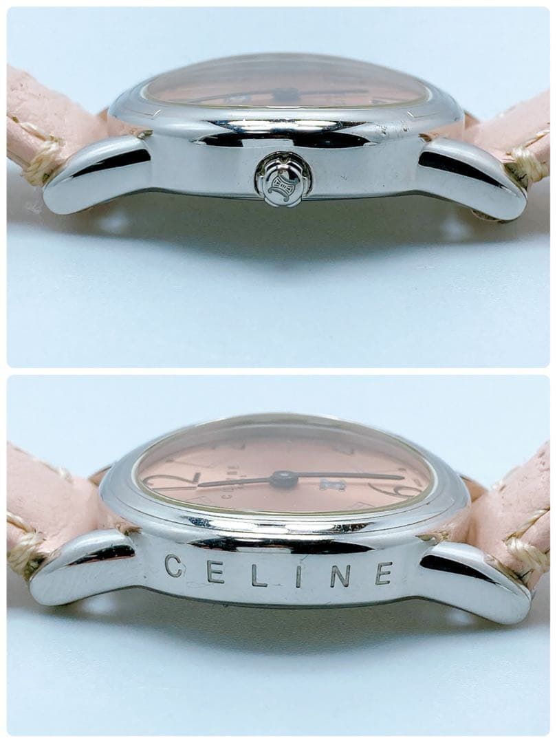 592 セリーヌ トリオンフ ラウンド マカダム ピンク 腕時計 希少