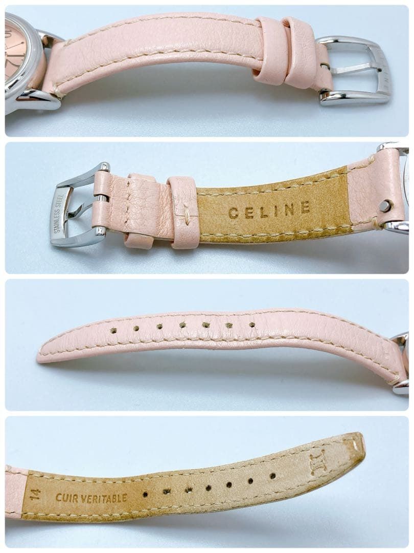 592 セリーヌ トリオンフ ラウンド マカダム ピンク 腕時計 希少