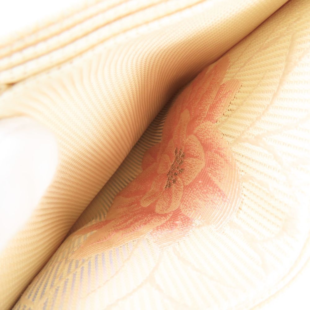 中古】 名古屋帯 しつけ糸あり 正絹(金銀糸除く) 銀糸 アイボリー系