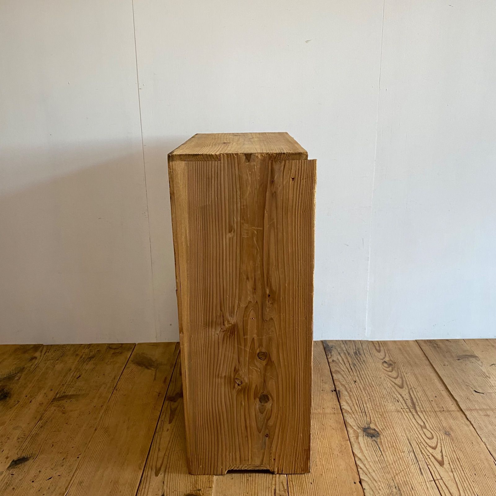 アンティーク 仕切り棚 チェスト 食器棚 書類棚 無垢材 無塗装 y319