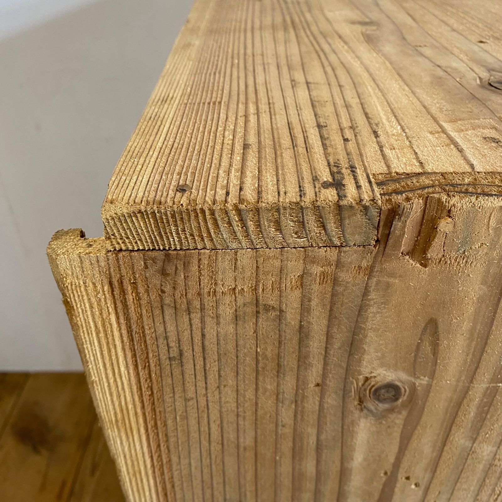 アンティーク 仕切り棚 チェスト 食器棚 書類棚 無垢材 無塗装 y319