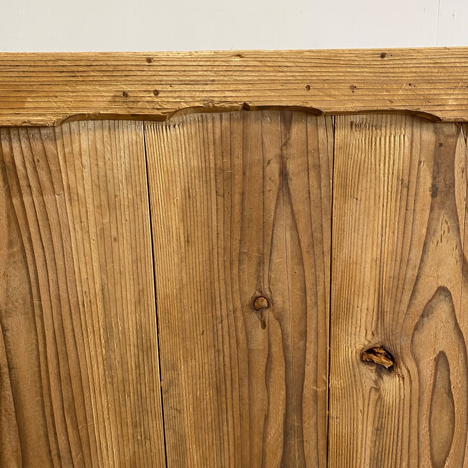 アンティーク 仕切り棚 チェスト 食器棚 書類棚 無垢材 無塗装 y319