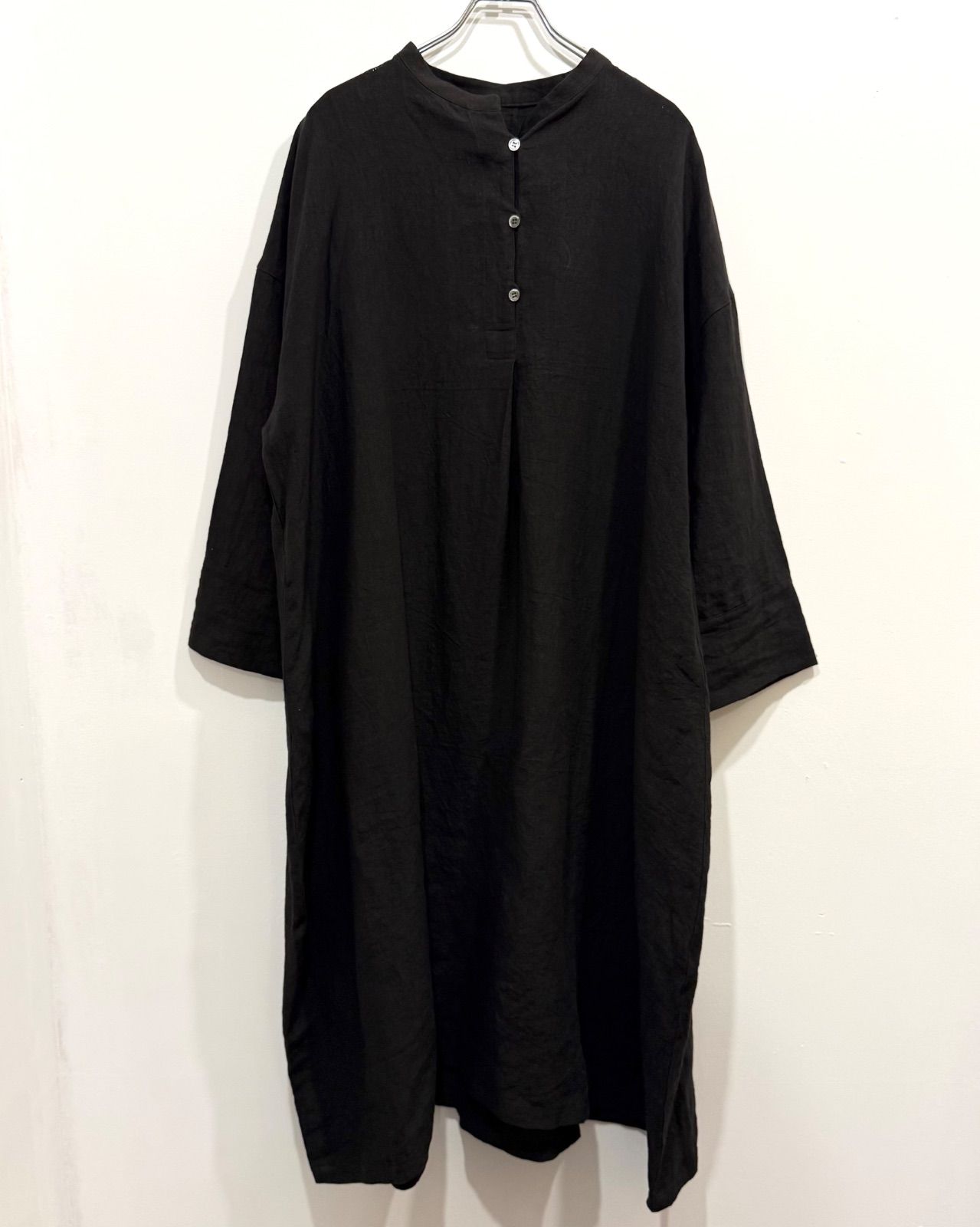 Linenya リネンヤ バンド ワンピース ブラック み
