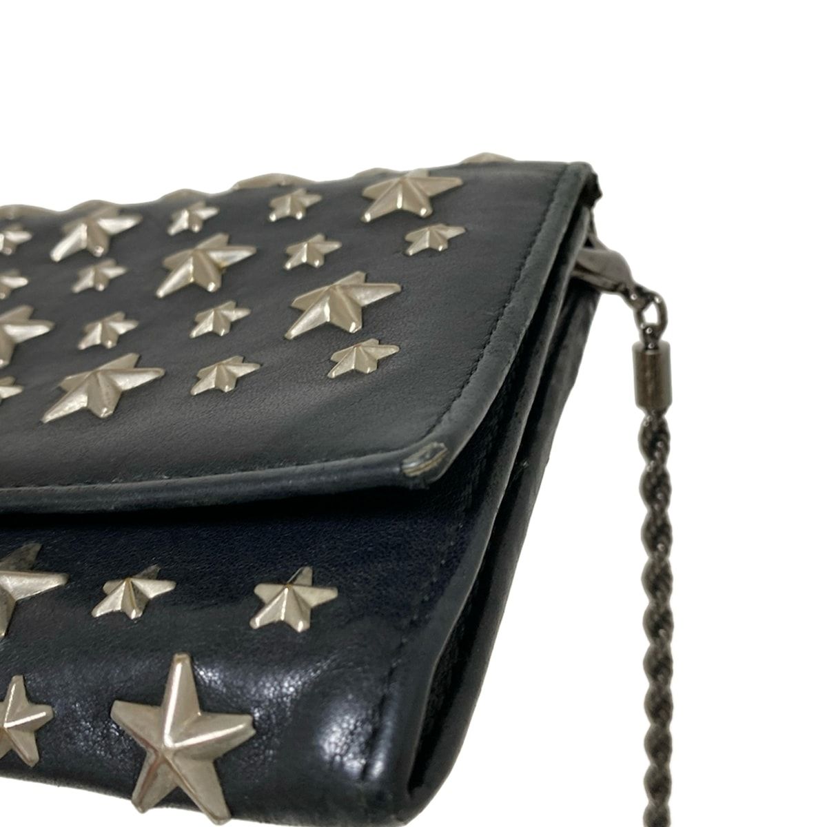 JIMMY CHOO(ジミーチュウ) 財布 - 黒×シルバー チェーンウォレット