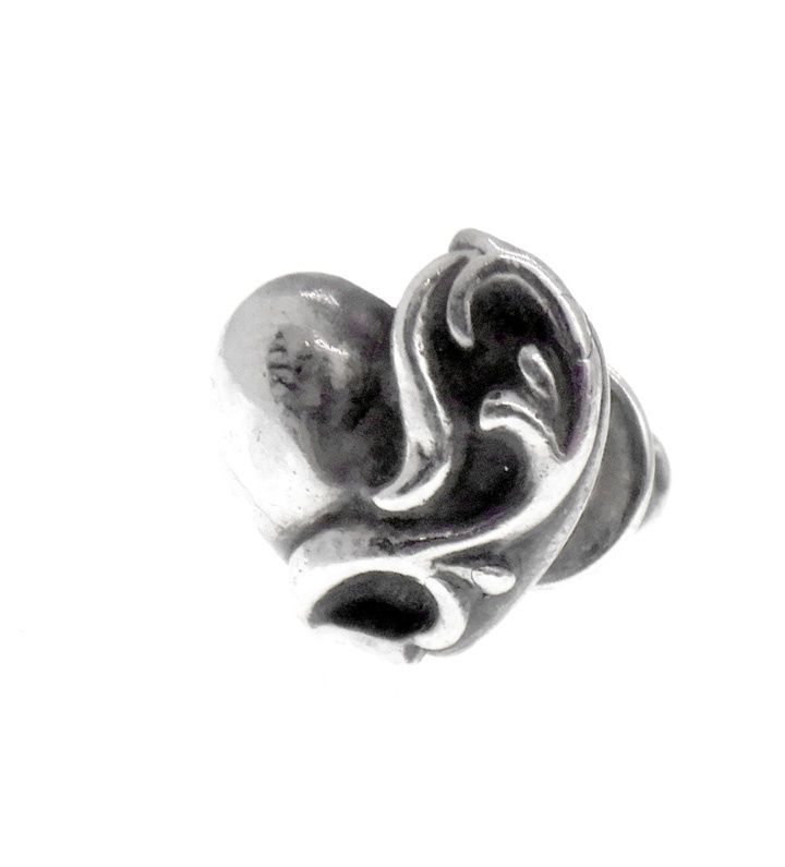 クロムハーツ CHROME HEARTS STUD HEART ハート スタッド シルバー ピアス 46197