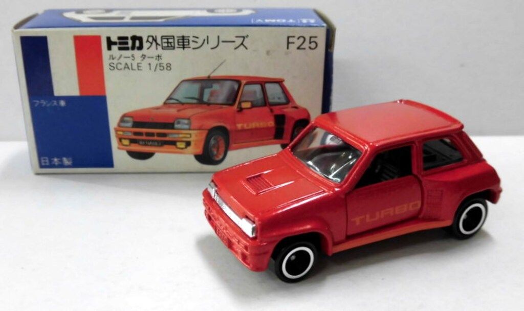 トミー トミカ青箱日本製 ルノー5ターボ/赤メタ/TURBOタンポ F25-2-1
