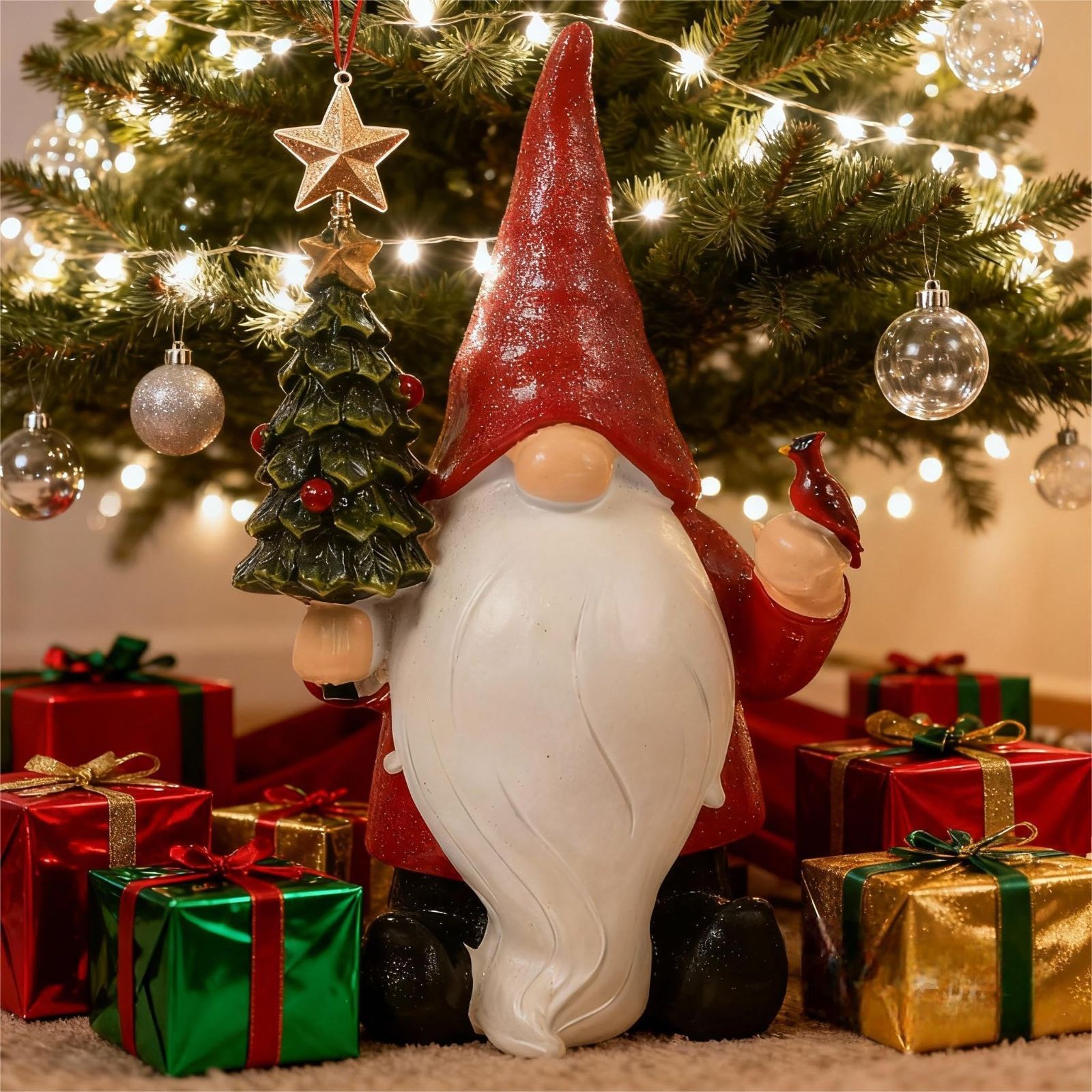 NUOLUX クリスマス 置物 サンタノーム 妖精 彫刻 手工芸 レジン アート