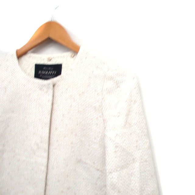 ジャスグリッティー JUSGLITTY ノーカラー コート ミドル丈 ツイード 1