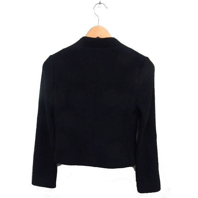 アナイ ANAYI ノーカラー ジャケット クロップド ツイード ラメ混