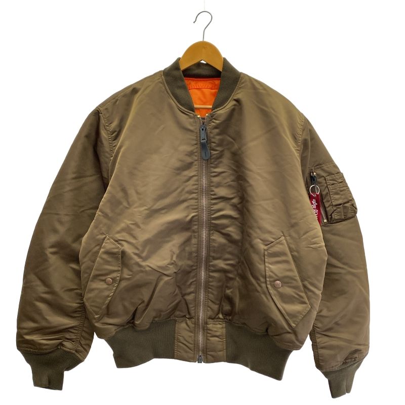 【】ALPHA INDUSTRIES MA-1 サイズXL ブラウン アルファ[91]