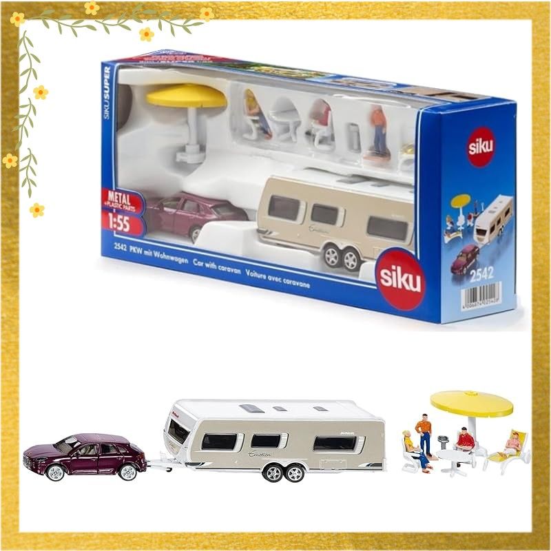 【迅速発送】ジク(SIKU) ポルシェマカン 乗用車キャラバン付き SK2542 0