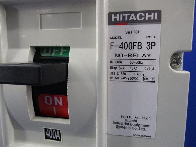 ヒューズフリー遮断器3 P 400 A F-400 FB