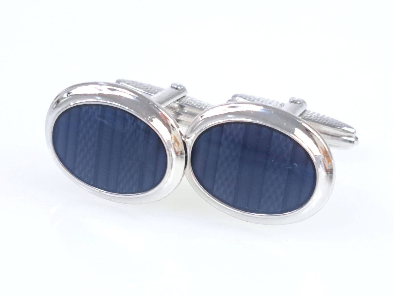 ダンヒル dunhill オーバル カフス カフリンクス シルバー925 ブルー