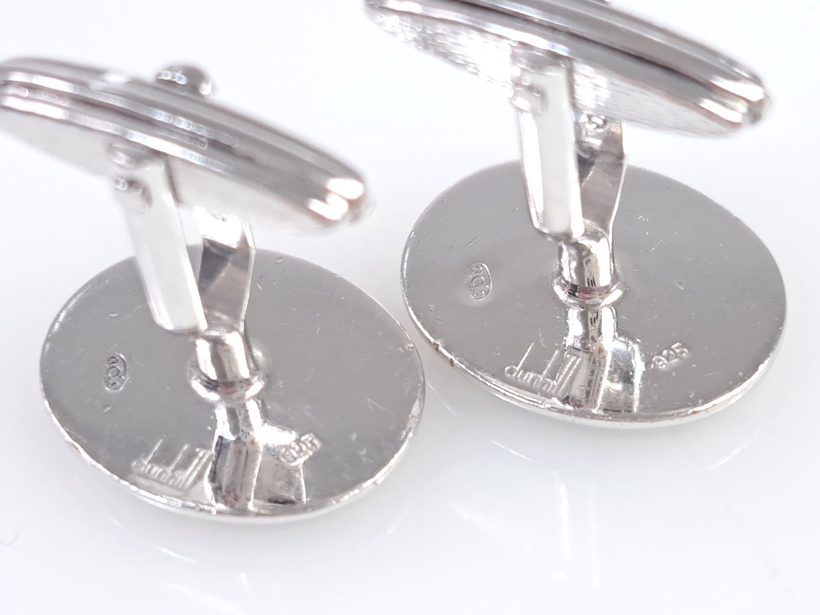 ダンヒル dunhill オーバル カフス カフリンクス シルバー925 ブルー