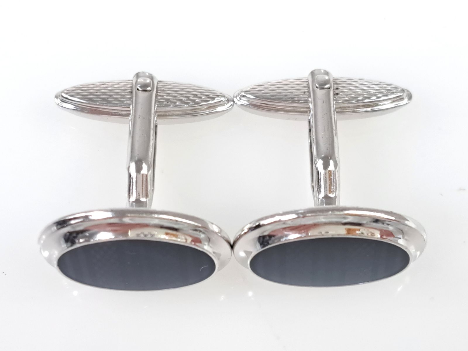 ダンヒル dunhill オーバル カフス カフリンクス シルバー925 ブルー