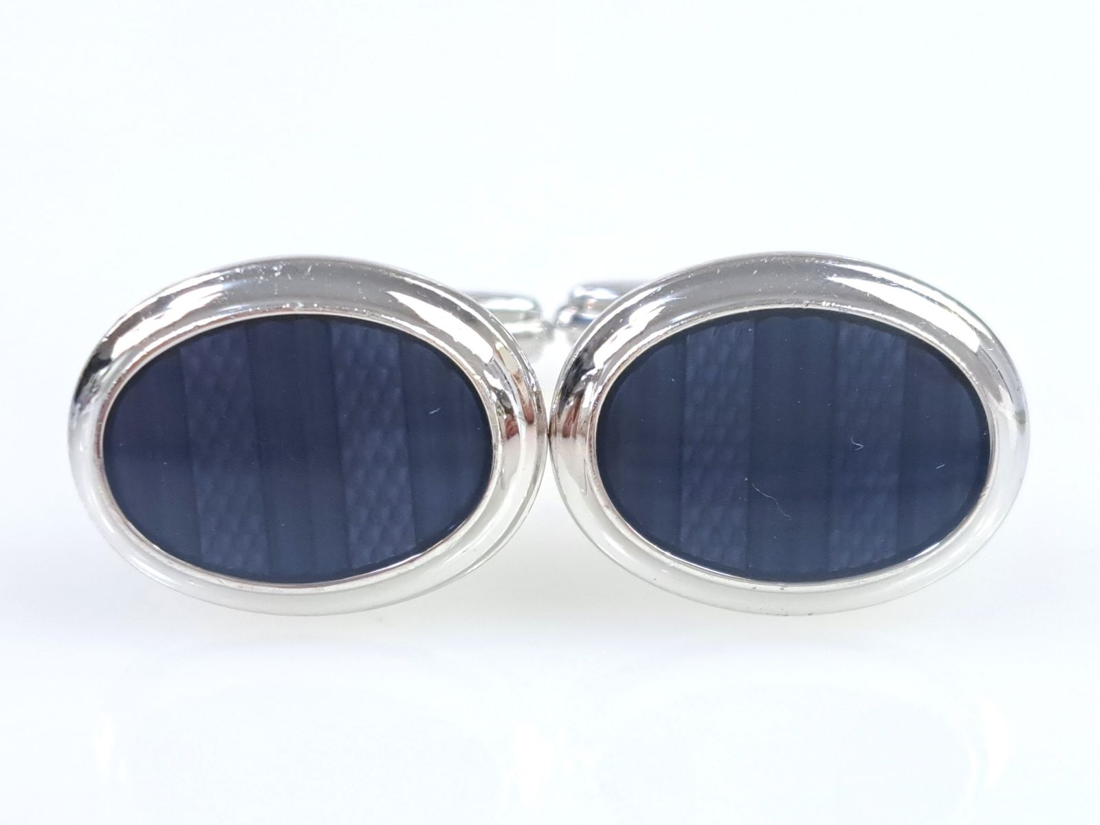 ダンヒル dunhill オーバル カフス カフリンクス シルバー925 ブルー