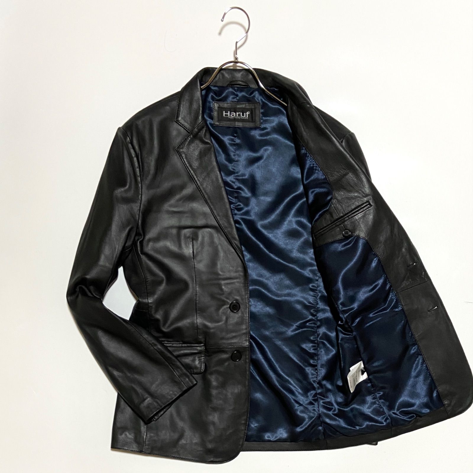 haruf 鹿革　レザー テーラードジャケット　LL 大きめサイズ　軽い　ハルフ haruf 鹿革 レザー テーラードジャケット LL 大きめサイズ 軽い ハルフ