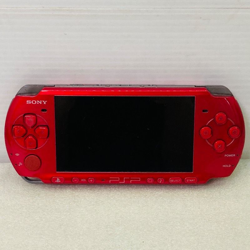 バッテリー付 PSP本体 ラディアント レッド PSP-3000 メモリーカード付 ポーチ付 イヤホン付 ACアダプター付 BK 3 4