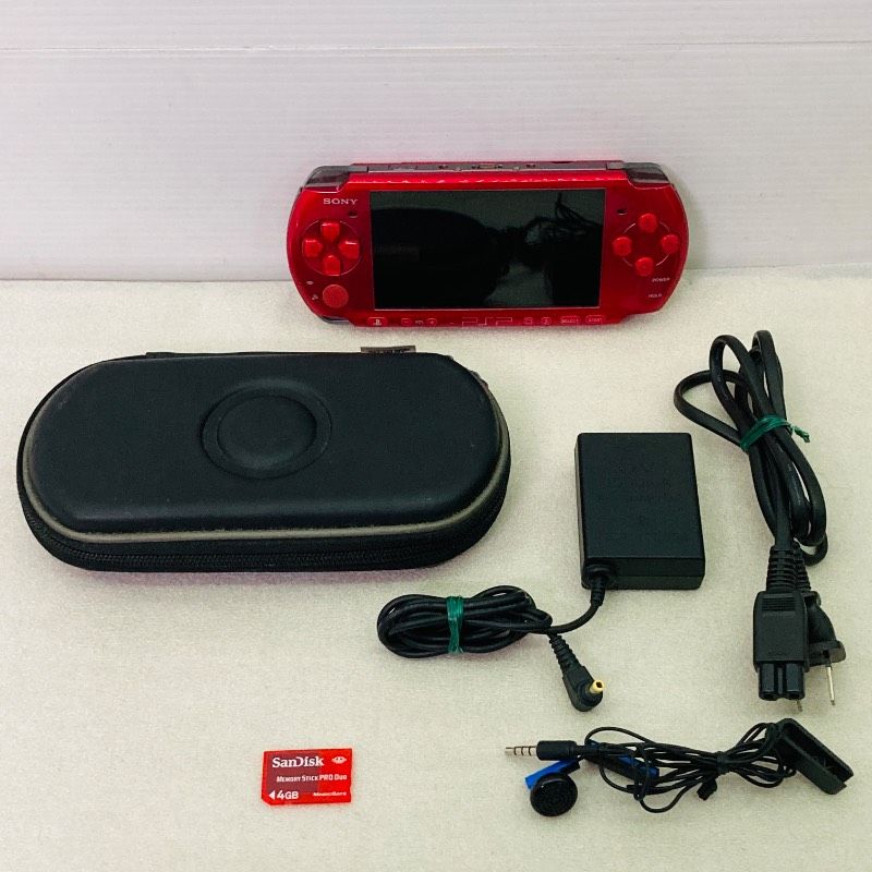 動作確認済み】【新品バッテリー付】PSP本体 [ラディアント・レッド
