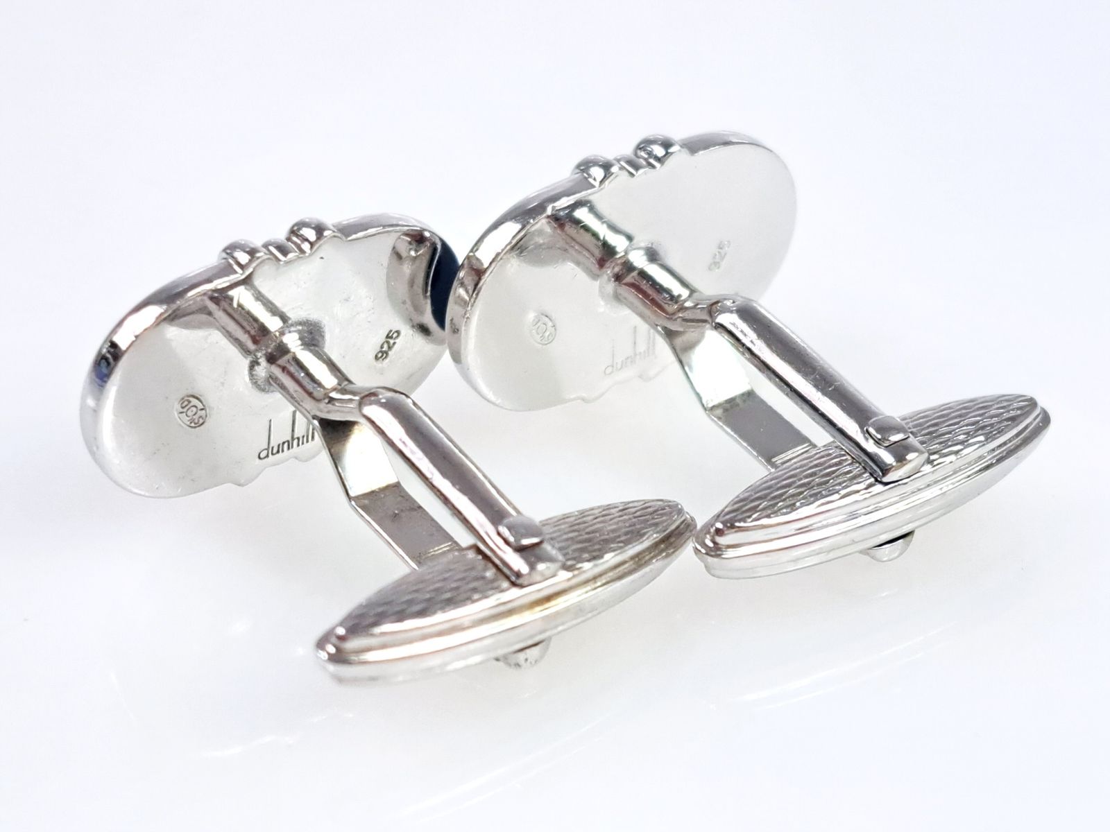 ダンヒル dunhill デザイン カフス カフリンクス シルバー925 ネイビー