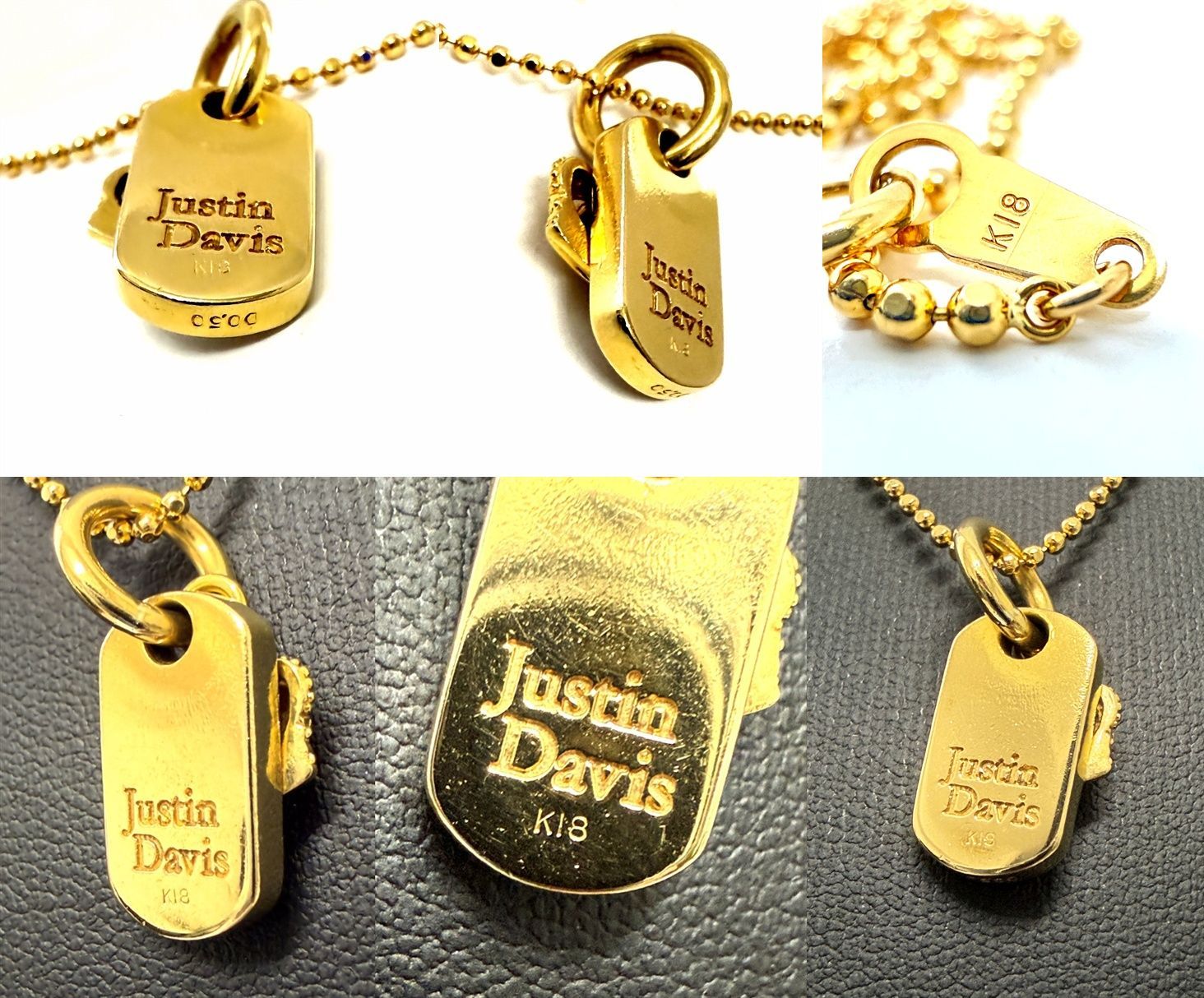 レア 美品 Justin Davis ジャスティンデイビス K18 YG クラウン パヴェ 