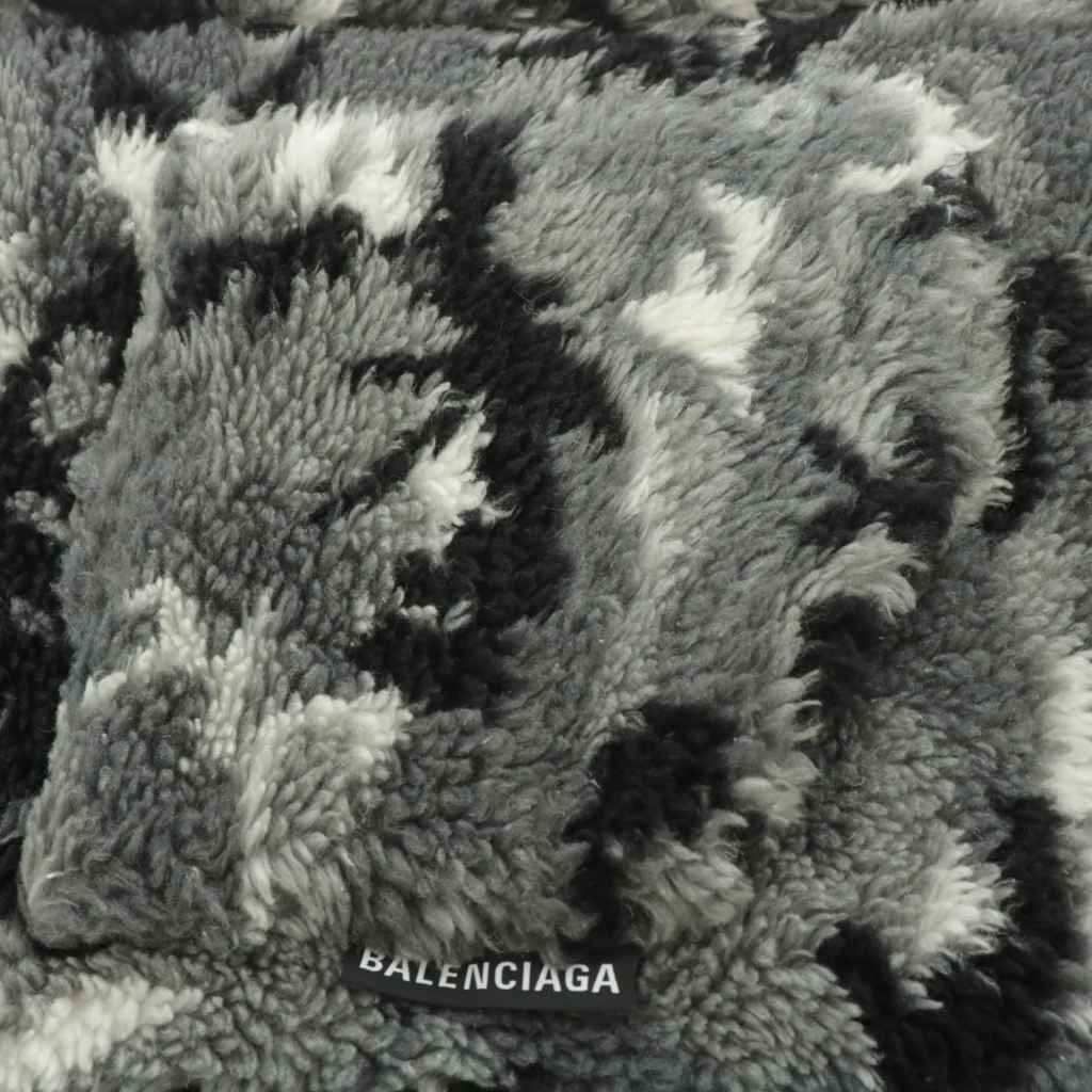 バレンシアガ BALENCIAGA ストール マフラー ボアフリース 大判 迷彩柄