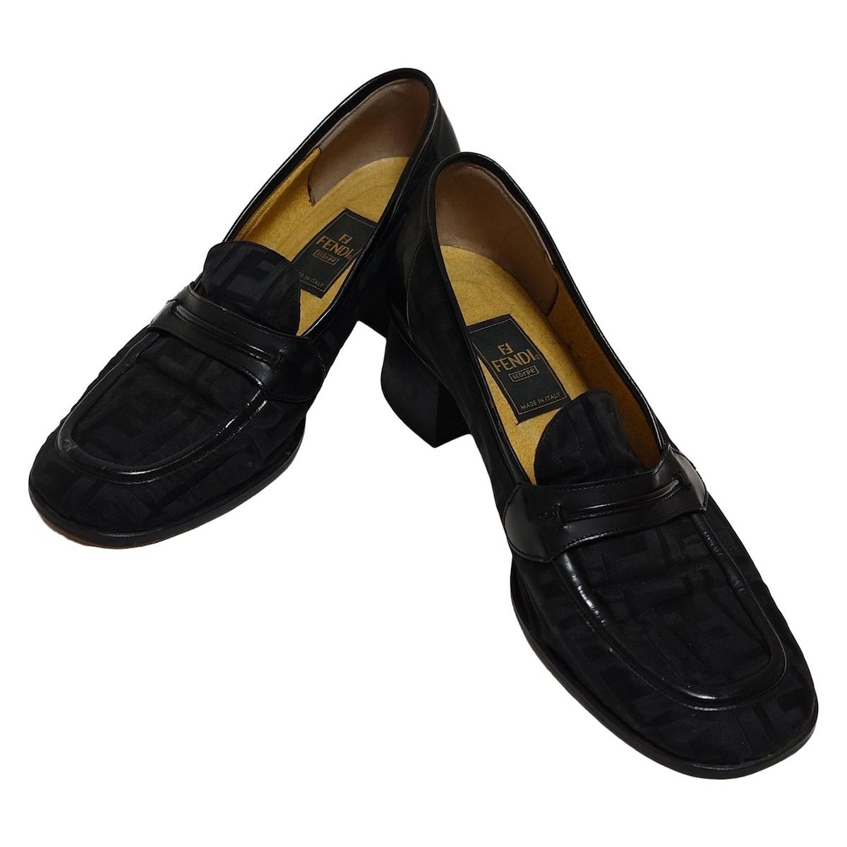 FENDI(フェンディ) ローファー 36 レディース - 黒 ズッカ柄 - メルカリ