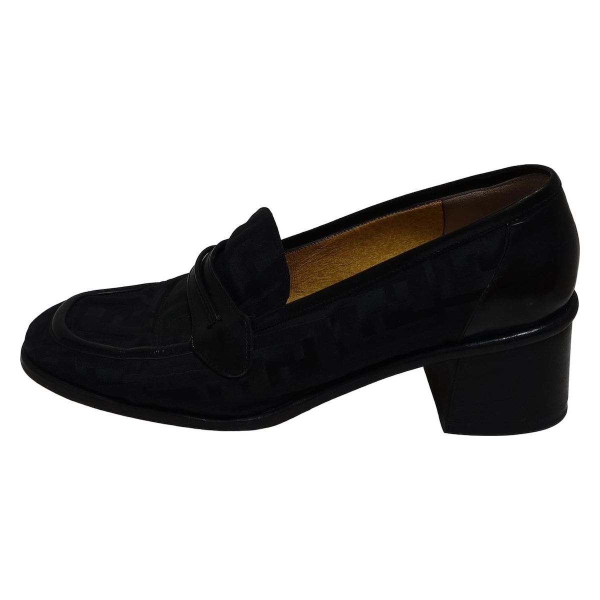 FENDI(フェンディ) ローファー 36 レディース - 黒 ズッカ柄 - メルカリ