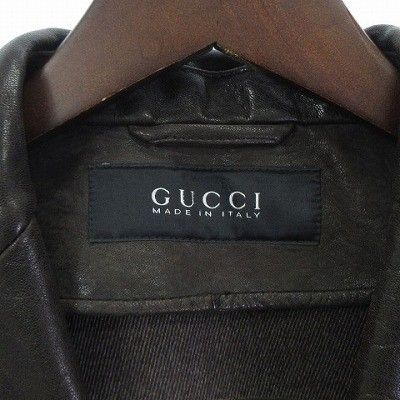 グッチ GUCCI 美品 トムフォード期 テーラードジャケット ラムレザー